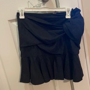 Black with light grey stripes skirt
